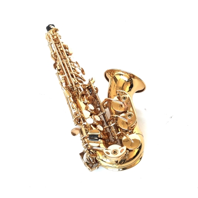 Saxofón soprano curvo Bb con estuche